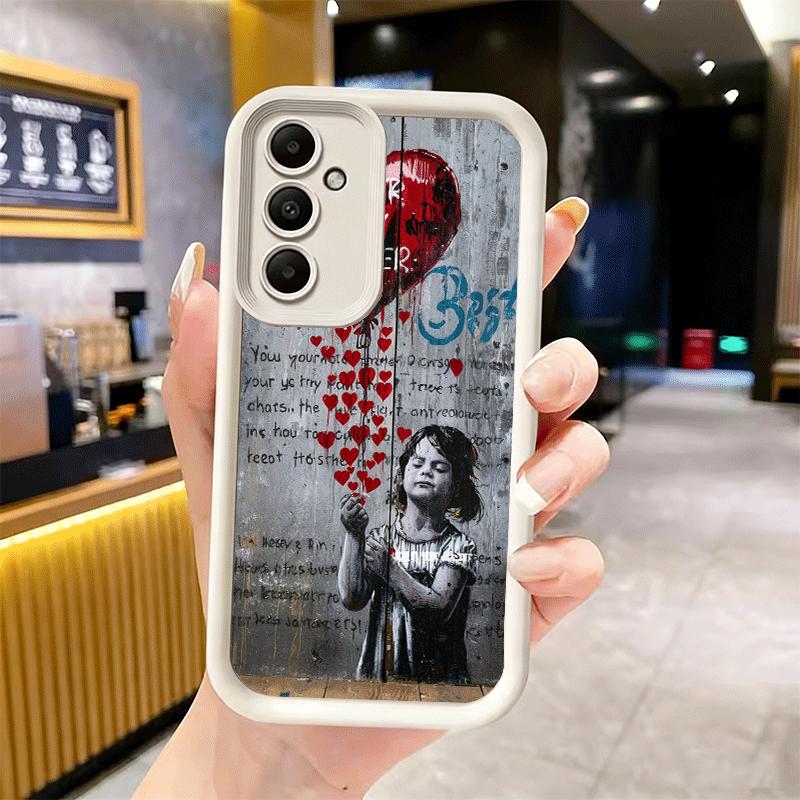 Handyhülle für Samsung Galaxy A17 A16 A15 A14 A13 B-Banksy Kunst Graffiti Künstler A56 A36 A26 A55 A35 A25 A54 A34 A24 A53 A33 A23 A