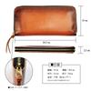 atelierCODEL Long Wallet with Round Made with Genuine Tochigi Made in Japan Men's Zipper, Leather, (Hand-Dyed Brown)