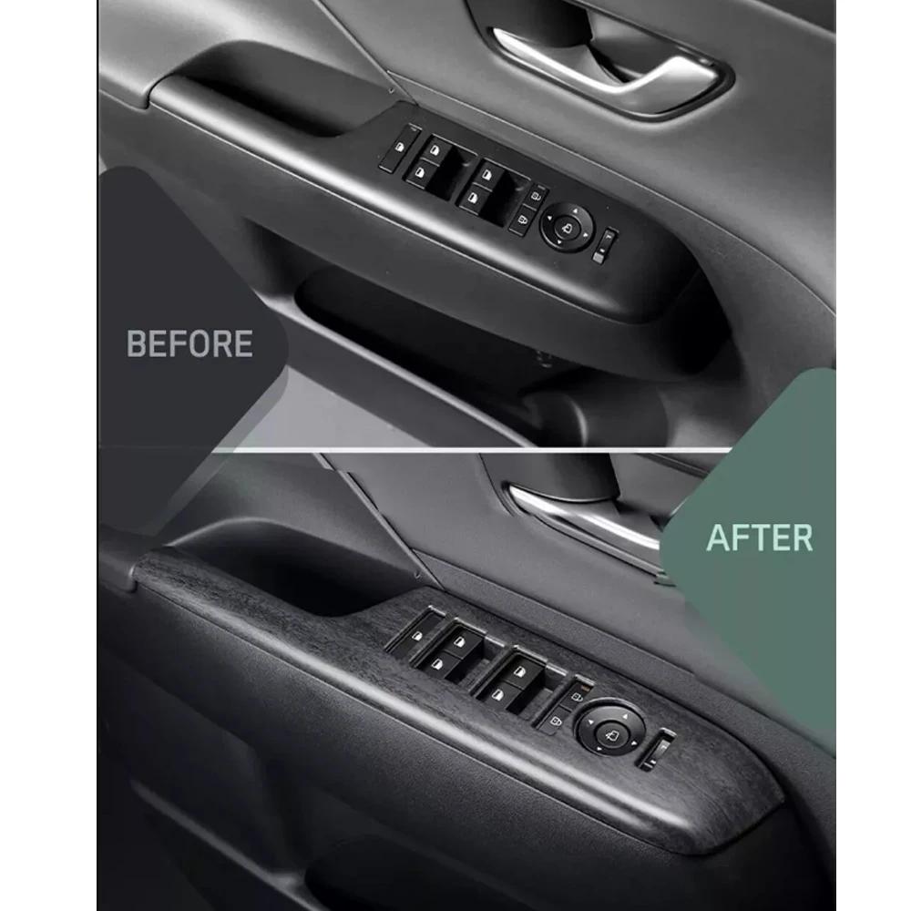For Hyundai Kona SX2 2026 2026 Wood Grain Door Armrest Pad Decal Window Switch Button Cover LHD