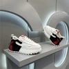Breathable Leather Slip-On Chunky Sneakers Boys Teens Comfortable Casual Walking Shoes