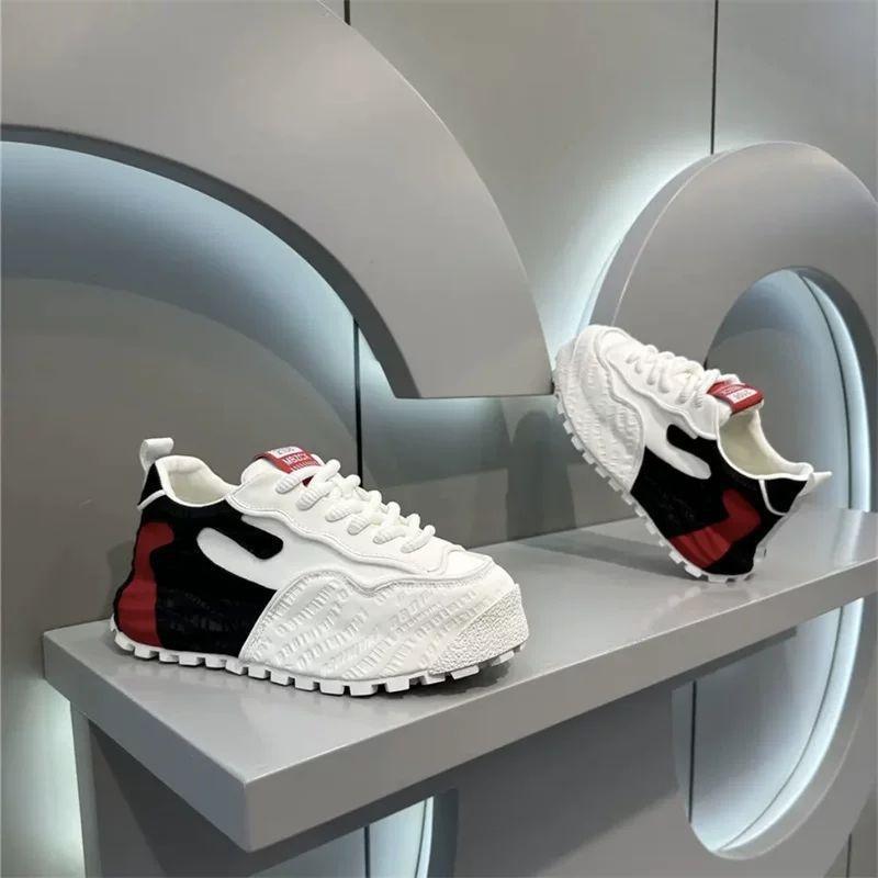 Breathable Leather Slip-On Chunky Sneakers Boys Teens Comfortable Casual Walking Shoes