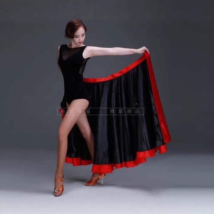 Girls Latin Dance Skirt Female New Pasodoble Dance Skirt Cape Performance Competition Wear Female Dancing Wear