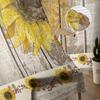 Farm Sunflower Vintage Wood Rustic Tulle Sheer Window Curtains for Living Room Kitchen Children Bedroom Voile Hanging Curtain