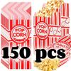 200 sztuk Popcorn Favor Bags Red Striped Candy Paper Bags Nugat Biscuit Bread Toast Bags For Movie Birthday Party Snacks Towary Bag