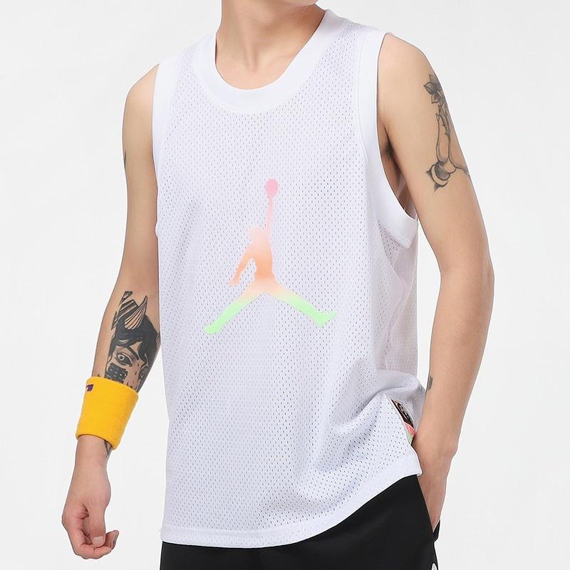 Gilet Senza Maniche Sportivo da Basket Ventilato Casual Air Jordan Uomo Bianco CZ4860-100
