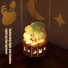 Artistic Handmade Ornament Mid-Autumn DIY Moon Rabbit Lantern Kit, 3D LED Handheld Lantern, Indoor Team Building Craft Ancient Style Set for Home Kids