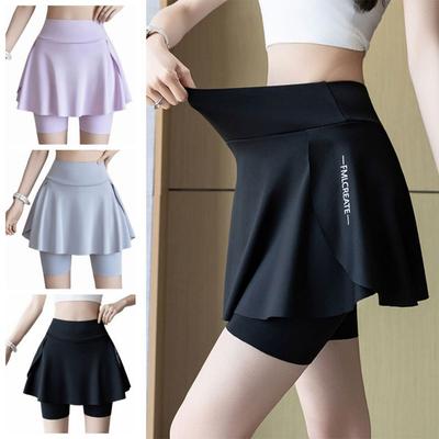 High Waist Women Sport Dress Elastic Fitness Shorts Skirts Women's Tennis Skirts  Outdoor Cycling