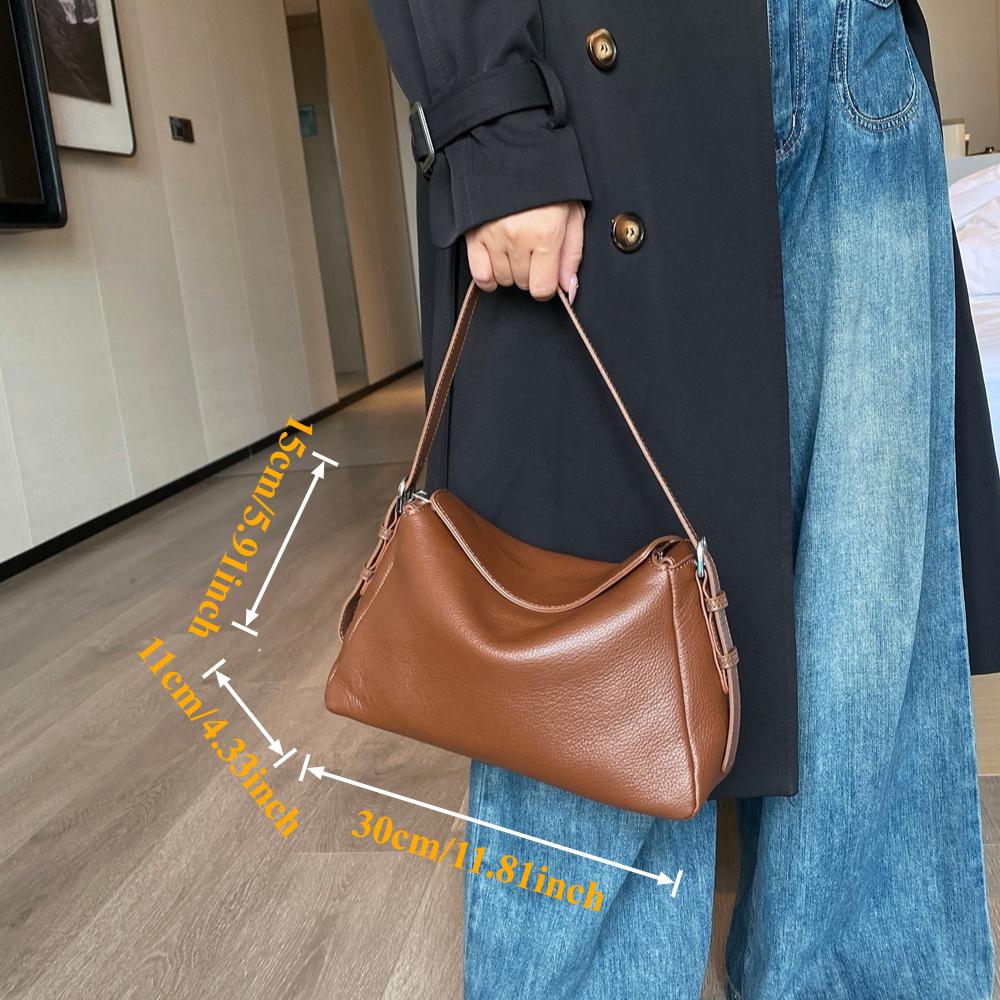 2026 New Women's Top-Grain Leather Hobo Shoulder Bag Vintage Bowling Tote,Large Capacity Office Crossbody Premium Craftsmanship