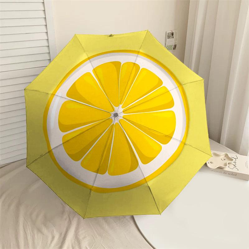 1PC lemon Automatic Open/Close Umbrella Compact Folding Umbrella with 8-Rib Shaft lightweight esign, Highquality Fabric1204A