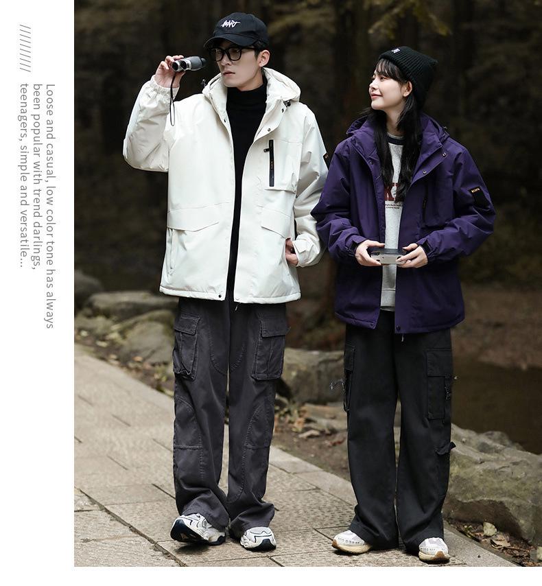 Men's Trendy Autumn Windbreaker: Stylish, Three-Proof, Warm Workwear and Casual Cotton Jacket for Couples