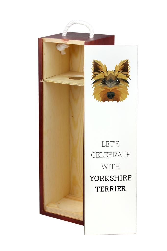 Yorkshire Terrier, York, Jork, Yorkie - Geometryczne Pudełko Ze Zdjęciem I Napisem Na Wino Marki Art-Dog