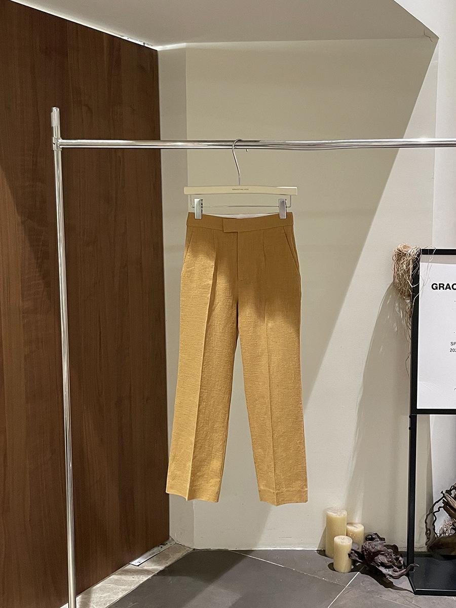 

No Returns, No Exchanges: Spring French Linen-Cotton Straight Casual Pants Small
