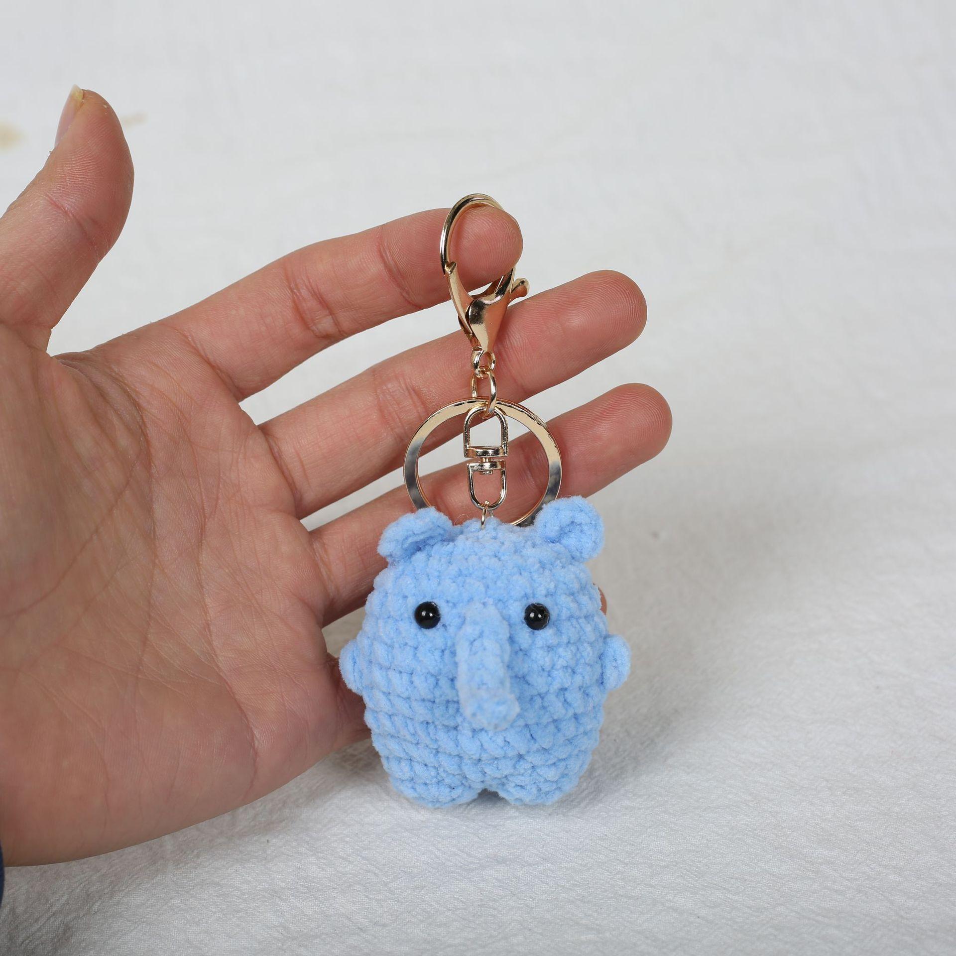 Cute Kapibara Crochet Keychain Handmade Cartoon Pendant Creative Knitted Animal Key Ring Bag Hangging