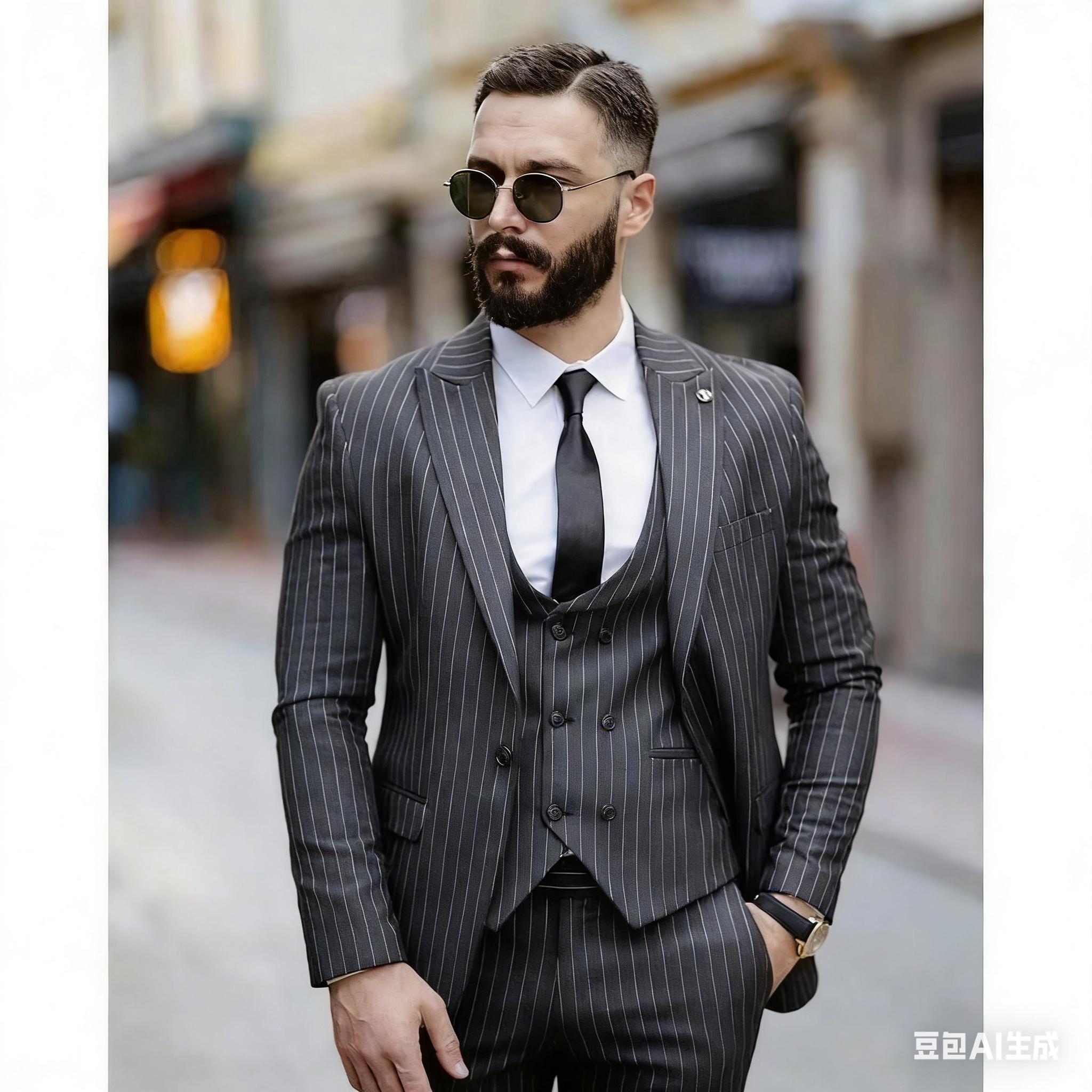 

Чоловічі костюми Чорні в смужку Звужений лацкан Slim Fit Костюм Homme Повсякденний 3 предмети Весільний піджак Жилет Штани Ділові Блейзери Комплекти XL сірий колір деві