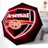 1pc Sturdy 8-Bone Auto Umbrella, Arsenal Umbrella, Digital Printed, Foldable Umbrella for On-the-Go Outdoor Use
