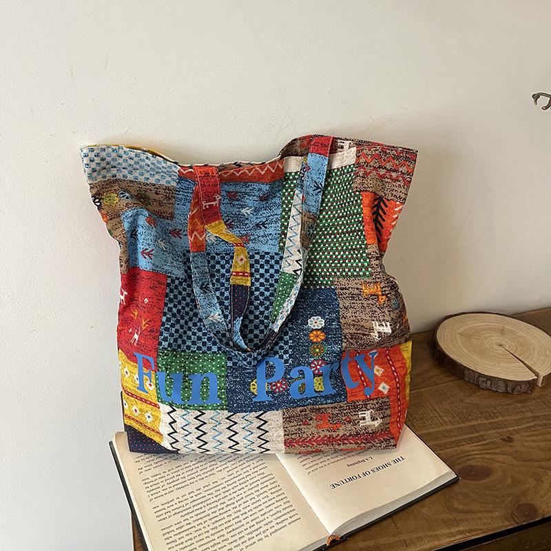 

Small floral contrasting colors fashionable versatile shoulder bag spring and summer new casual portable tote bag