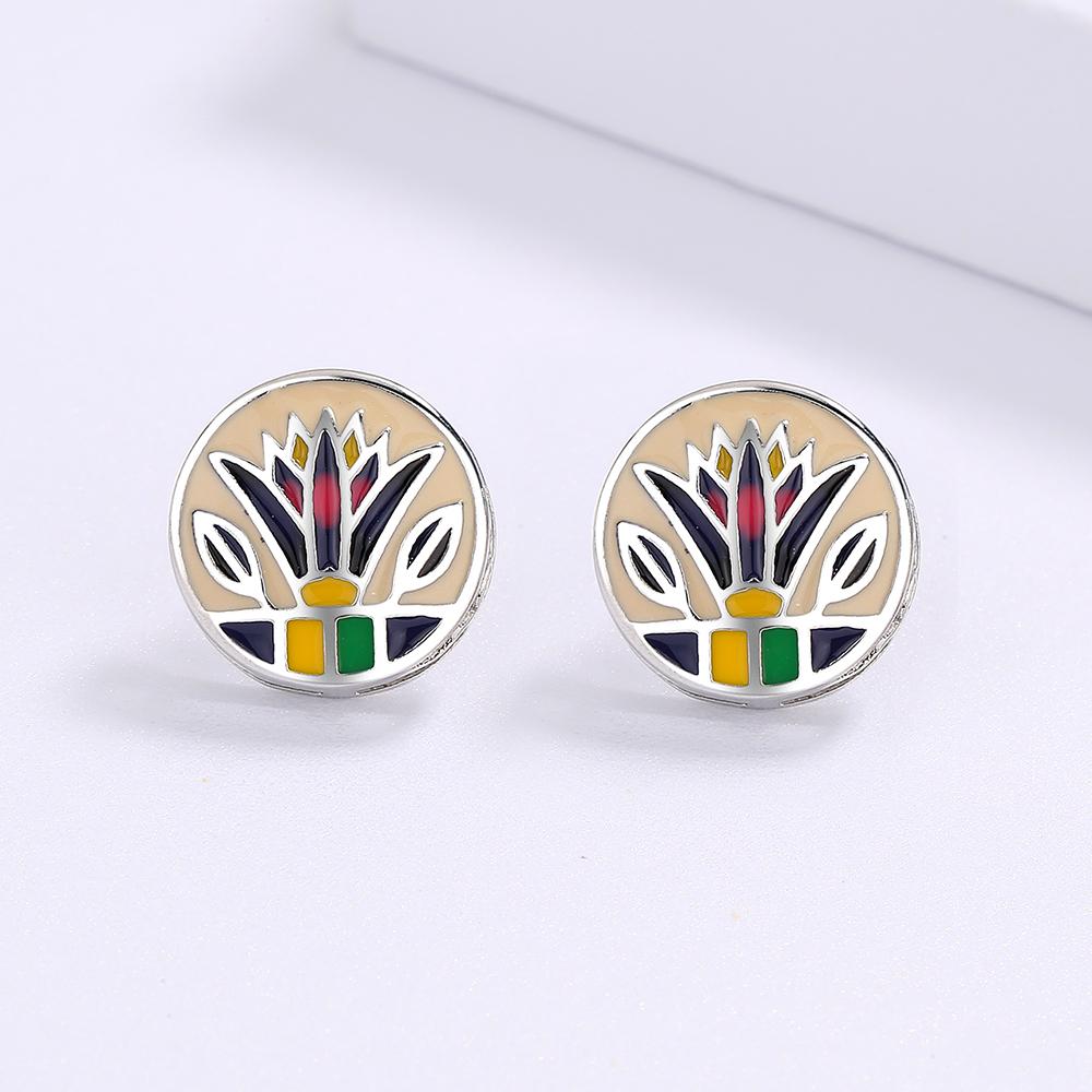 Cercei de înaltă calitate în formă de iarbă pentru femei Bijuterii emailate lucrate manual. Cercei de cuplu geometrici neregulati creativi Bijuterii de petrecere pentru femei