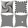 White Striped Pillowcase Double Sided 2D Flat Print With 3D Pattern Zippered Decorative Cushion Cover For Sofa Bed Home Decor