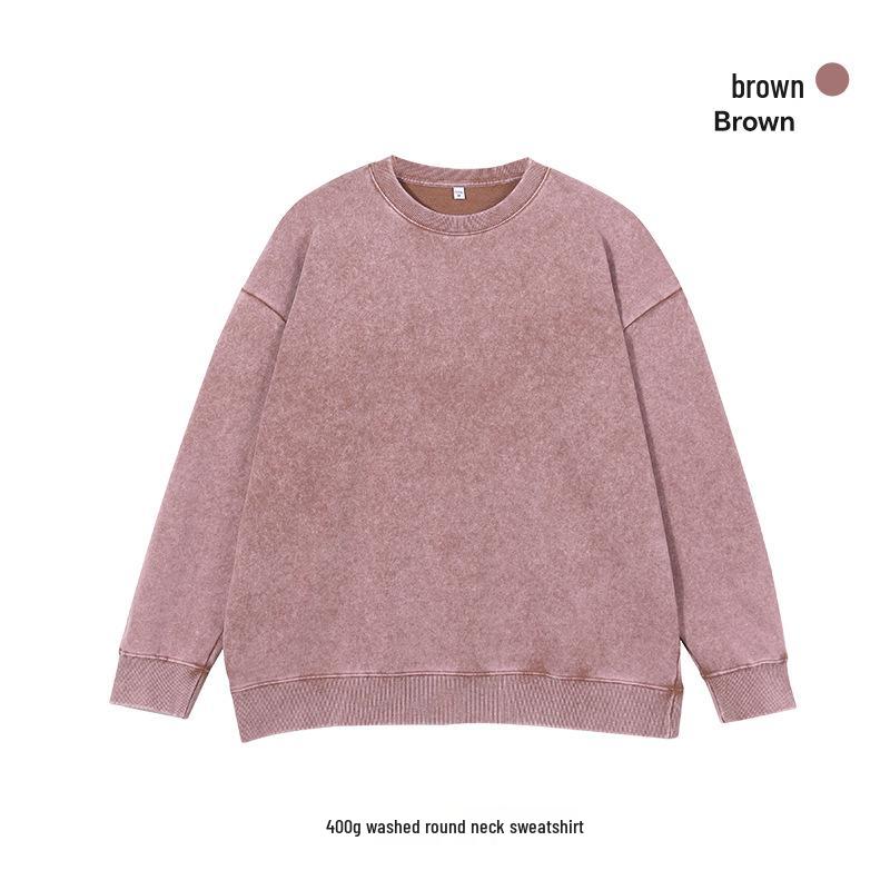 European Cross400G Retro Distressed Tie-Dye Heavyweight Loopback Hoodie (Autumn/Winter) for Men L