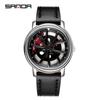 Sanda Men's Creative Wheel Quartz Watch - Trendy Rotating Waterproof Wristwatch