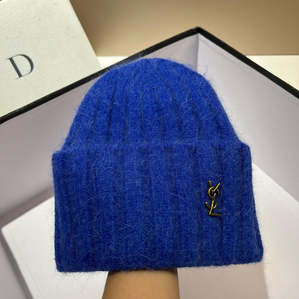 [Rabbit Fur] Vsl French Paris Wool Hat Warm Plush Knitted Hat Women'S Soft Waxy Sweet Ear Protection Hat