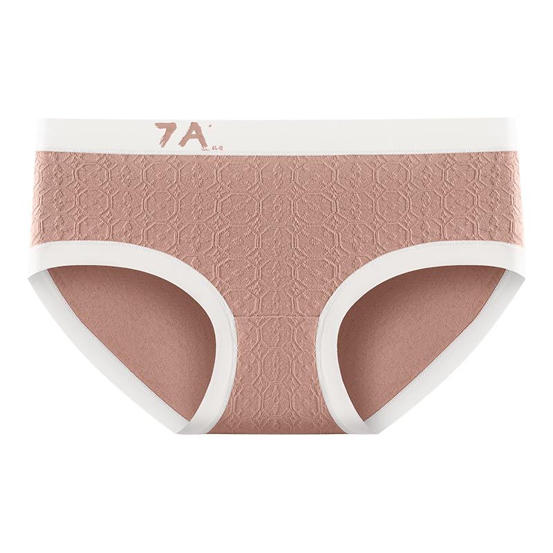 Female Spring and Autumn Middle Waist No Trace 7A Class Antibacterial Pure Cotton Underwear