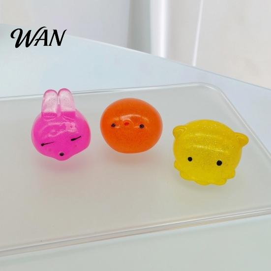 Animal Pinch Toy Mini Glitter Squeeze Toy, Whale Hedgehog Dolphin Crab Rabbit TPR Stress Ball Anxiety Relief Stretchy Ball, Party Favors Portable