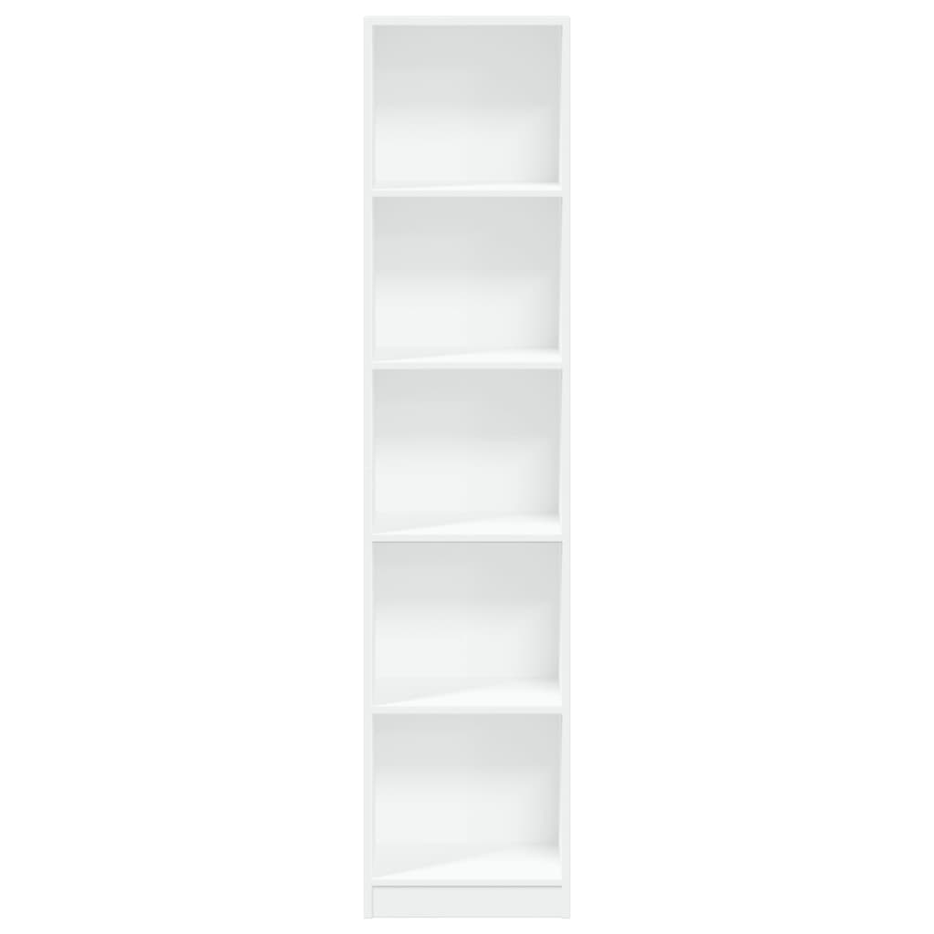 Bookshelf White 40 x 24 x 176 cm Engineered Wood