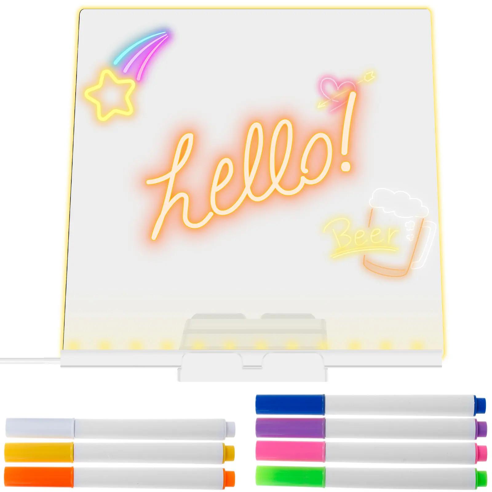 

Personalized LED Acrylic Message Note Board Erasable USB Kid‘s Drawing Board Bedroom Night Light Birthday Valentine s Day Gift