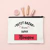 Merci Nounou Print Cosmetic Bag Women Neceser Makeup Bags Canvas Zipper Pouch Travel Toiletries Organizer Thanks Gift for Nounou