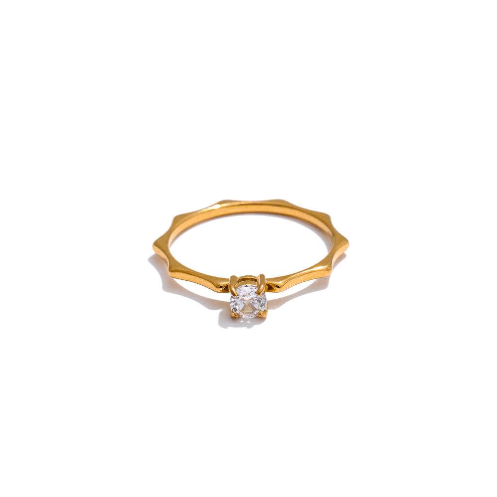 

Yhpup High-Grade Shiny Cubic Zirconia Golden Thin Ring Wedding Engagement Gift Stainless Steel Temperament Jewelry 2025 8