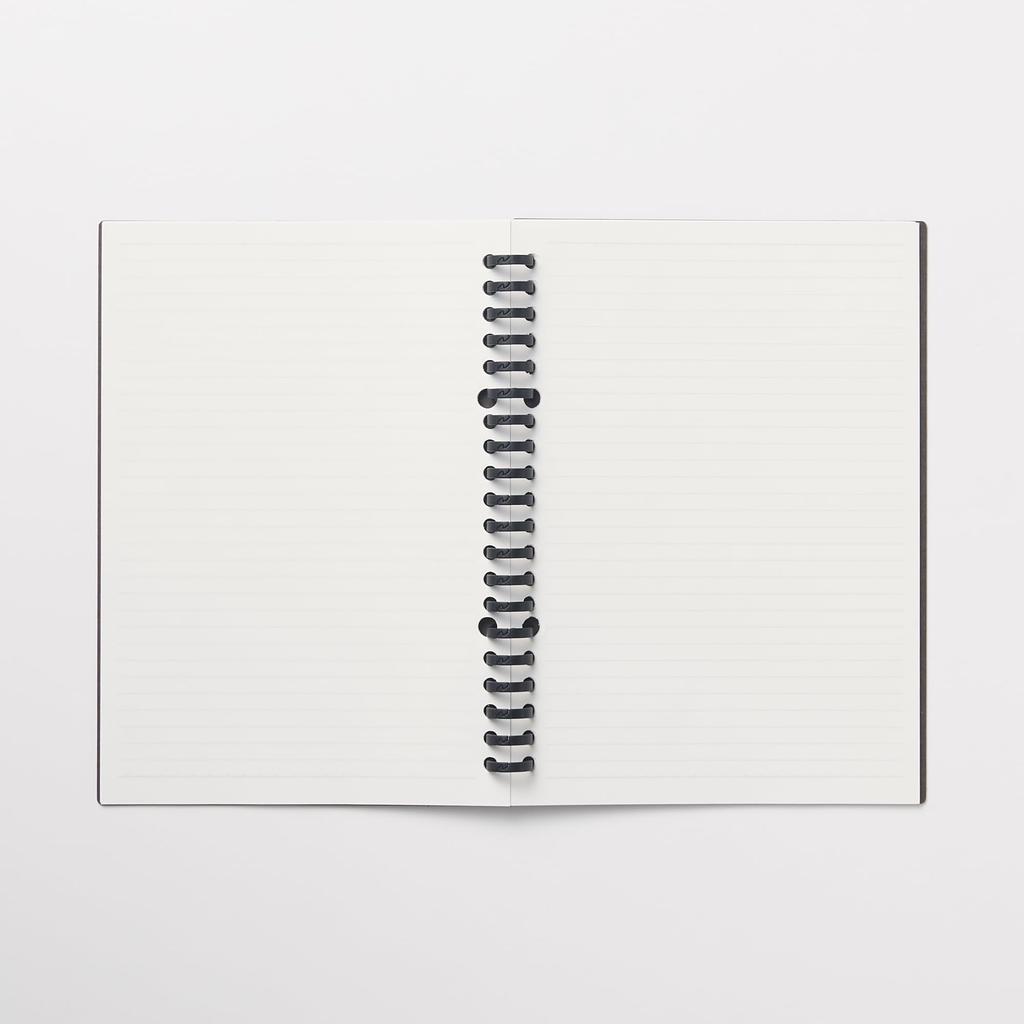 MUJI Påfyllning Kraft Mörk 82913842 Anteckningsbok, Omslag, A5, 20-håls, Grå,