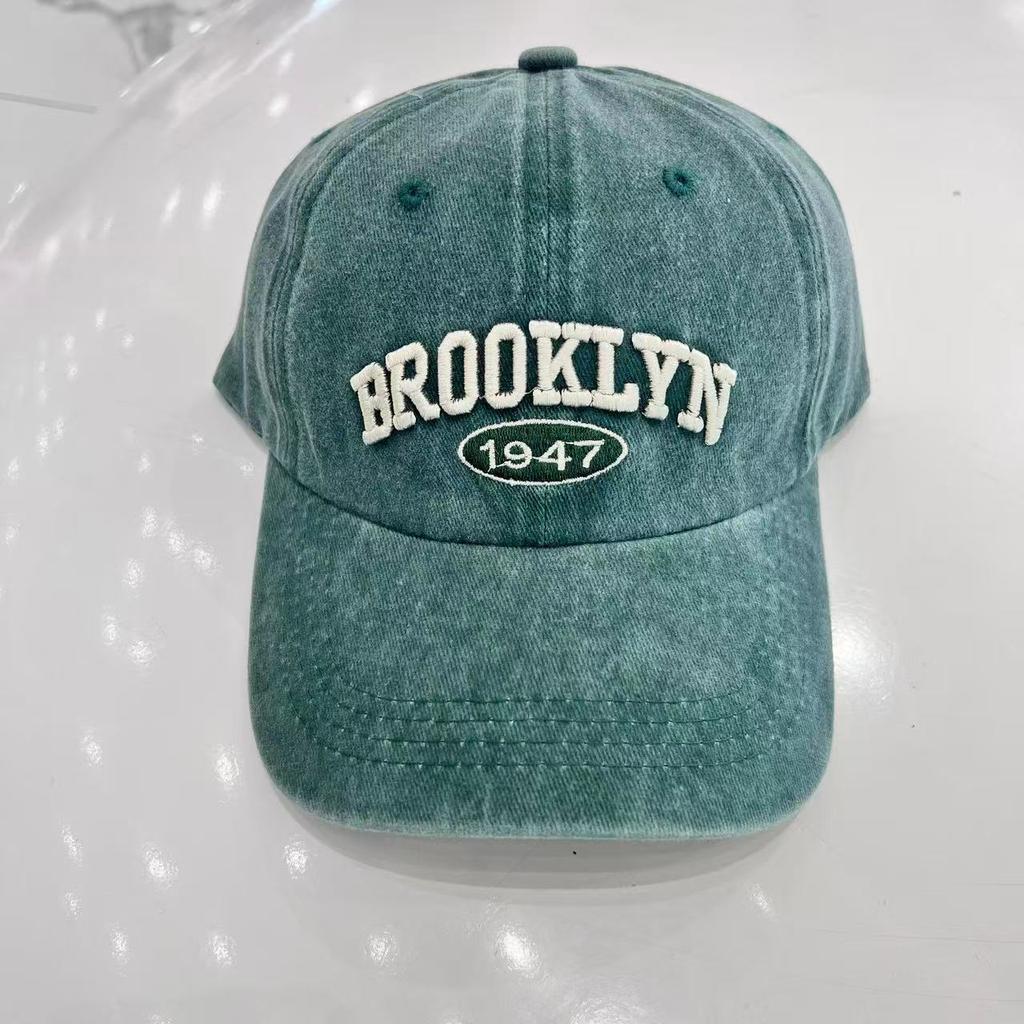 American embroidery letter retro washed baseball cap female trend couple men's cap versatile sunshade sunscreen hat