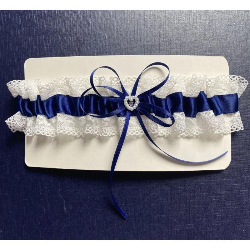 Spitzen-Bein-Strumpfband, Blumen-Strass-Schleife, Strumpfband, Sexy Navy, Braut-Hochzeits-Strumpfband, Cosplay-Geschenk, Braut-Versorgung