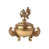 Pure Brass Peacock Design Dhoop, Dani Pot, Antique Dhoop Batti Stand - Gold
