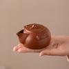 95cc Red Clay Zisha Teapot with Small Hand-Grip for Solo Tea Brewing
