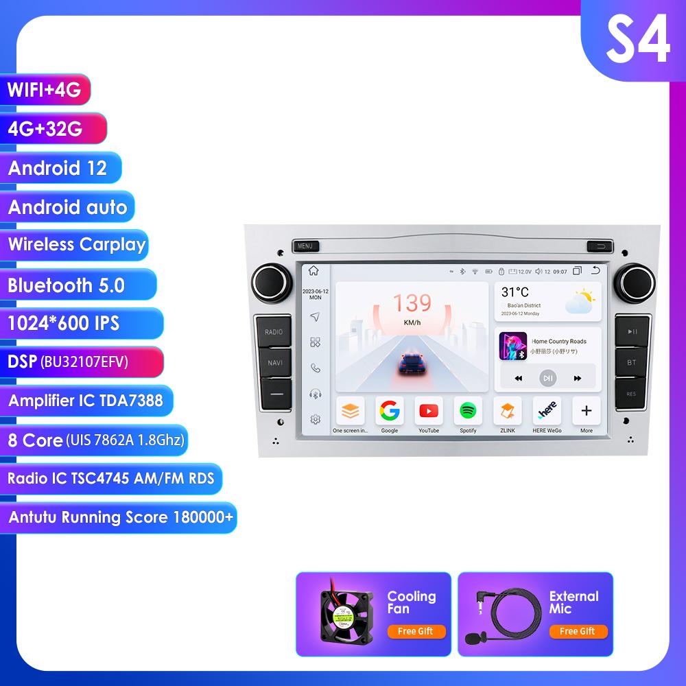 Hizpo Android 14 CarRadio DSP Wireless Carplay Auto for Opel Astra H J 2004 Vectra Vauxhall Antara Zafira Corsa C D Vivaro Meriva Veda