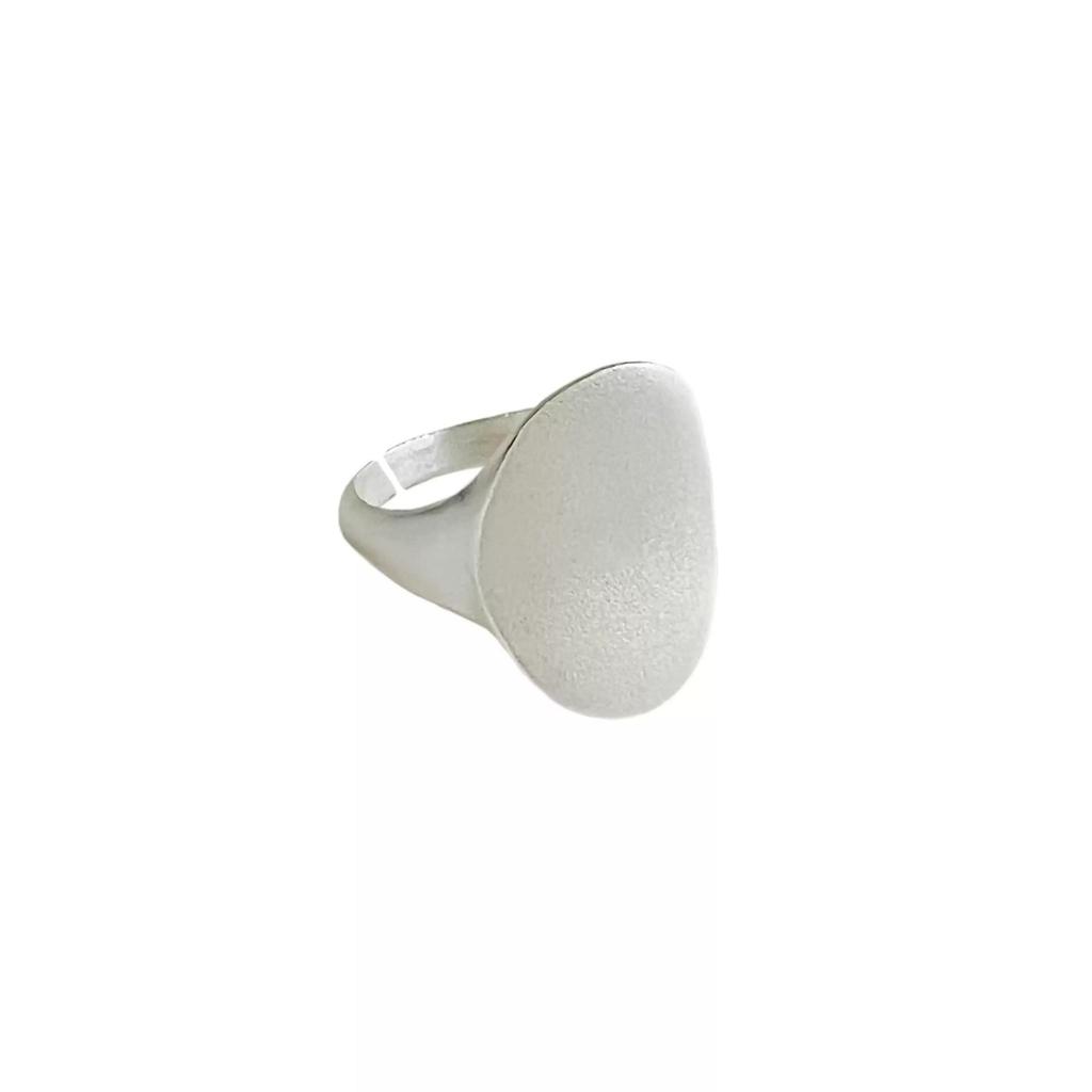 Anillo Minimalista Geométrico Mate Esmerilado con Banda Abierta para Mujer