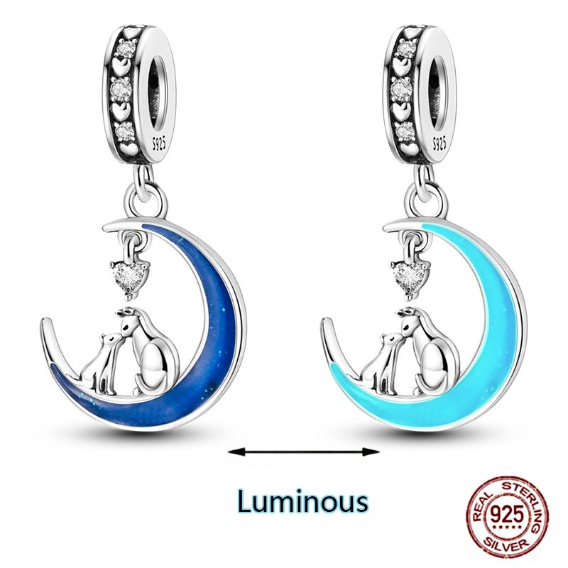 Shining Luminous Firefly Charms Copper Bulb Octopus Jellyfish Bee Fit Dangle Original Bracelets Glow Beads Women Diy Jewelry