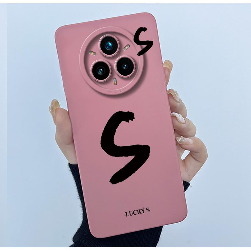 For Realme 14 Pro 14Pro+ 5G Cover Case Lucky Initial Letter Couple Silicone Soft Phone Bumper for Realme14 Pro Plus 2025 Casing