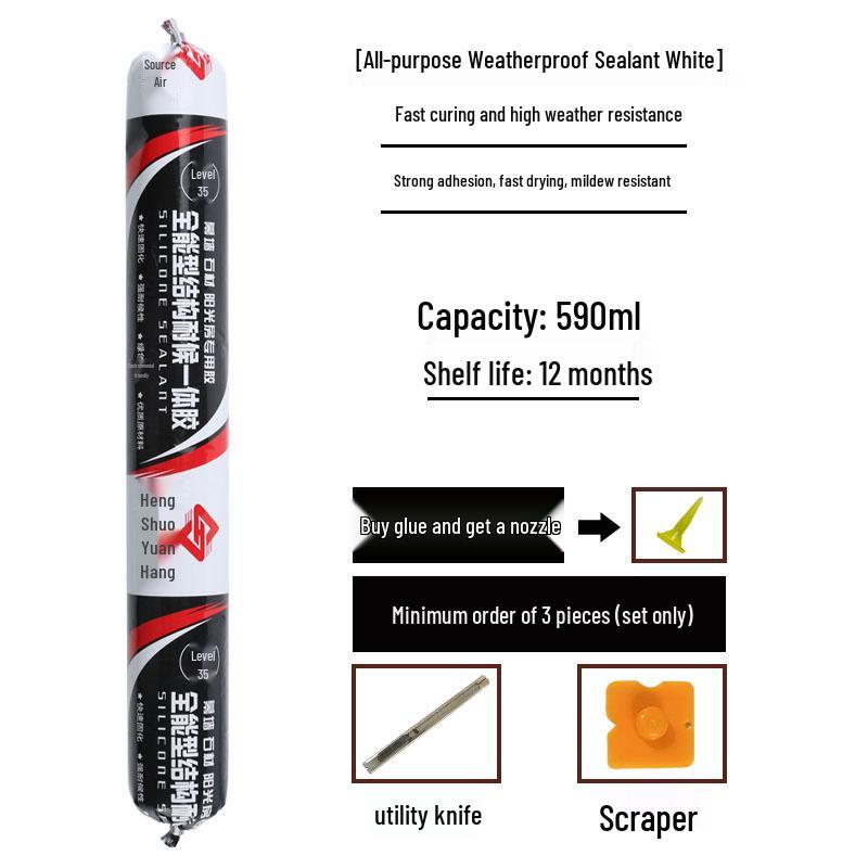 Weather-Resistant Black Silicone Sealant for Doors and Windows