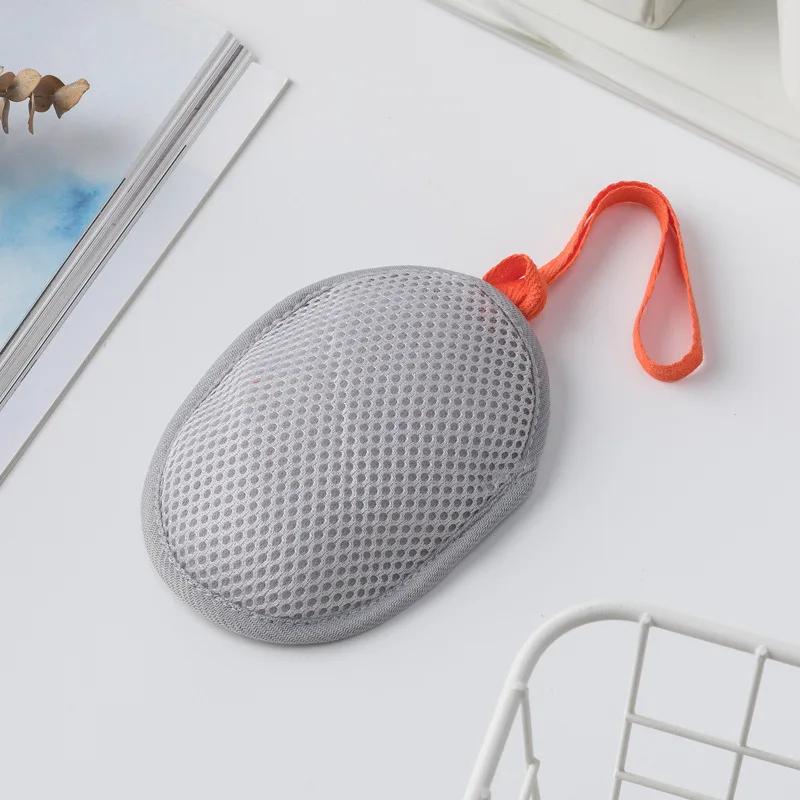 

Bath Flower Soap Bag Quick-Drying Foam Net Suction Cup No-Drill Hook for Home Shower Household Bath Cleaning Accessories Set сірий колір