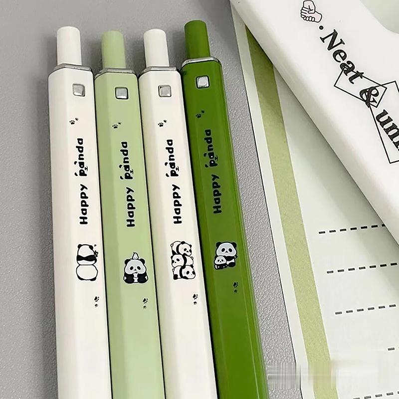 1/4Pcs Creative Cute Cartoon Panda Gradient Color Gel Pen Kawaii Student Stationery 0.5Mm Black Ink Pen School Office Supplies