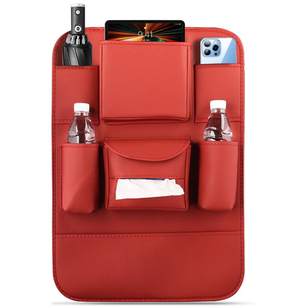 Obbarde Car Seat Back Organizer Storage Bag Compatible with Mercedes BMW Leather Waterproof Kick Mat