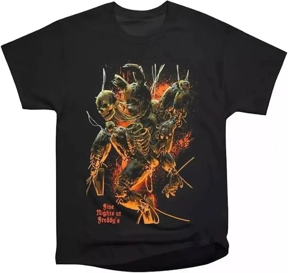 Новая игра ужасов FNAF At Freddys Периферия Принт Футболка Мужская Женская Хлопок Круглый вырез Летняя Новая Футболка Оверсайз Харадзюку Мода Топ S