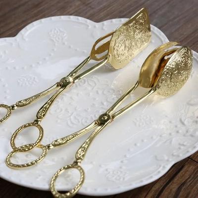 Lebensmittelzange, vergoldet, Snack-Kuchen-Clip, Salat, Brot, Gebäck, Klemme, Backen, Grillwerkzeug, Obstsalat, Kuchen-Clip, Küchenutensilien