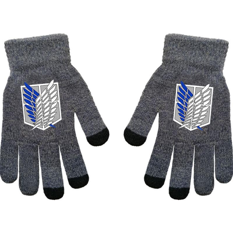 Black Butler Charles Sebastian Anime Online Game Peripheral Gloves Gray Full-finger Autumn and Winter Warm and Cold Protection