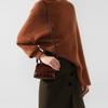 By Far Mini Series Vintage Crocodile Pattern Flap Leather Shoulder Crossbody Tote Bag Women bags Brown 18FWMINANEDSMA