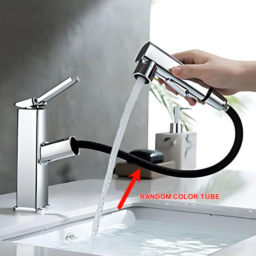 3 Patterns Pull Out Taps Faucet with Pull Down Spray Bathroom Kitchen Faucet   Bathroom Sink