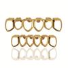 European Six-Tooth & Four-Tooth Hollow Fangs with Flat Teeth Hip Hop Grill Set